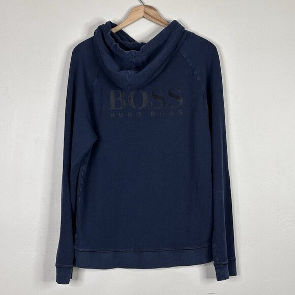BOSS Hugo Boss Track Suit Mens M Hoodie Pants Navy Blue Logo Activewear - Picture 5 of 16